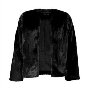 Black faux fur jacket